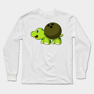 Turtle at Bowling with Bowling ball Long Sleeve T-Shirt